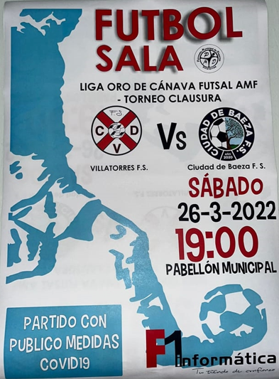 Partido de Fútbol Sala Villatorres F.S vs Ciudad de Baeza F.S