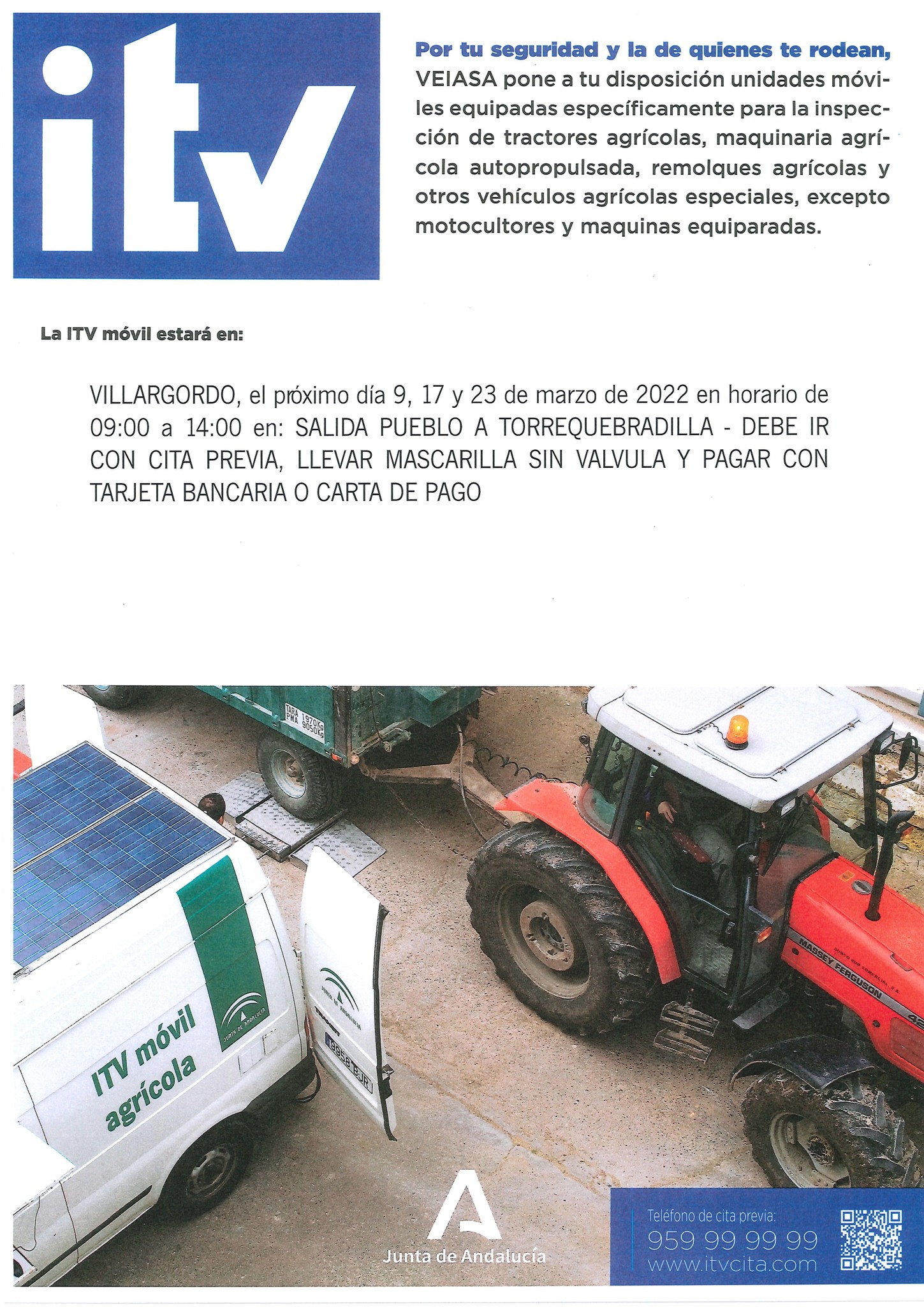 ITV Móvil para vehículos agrícolas