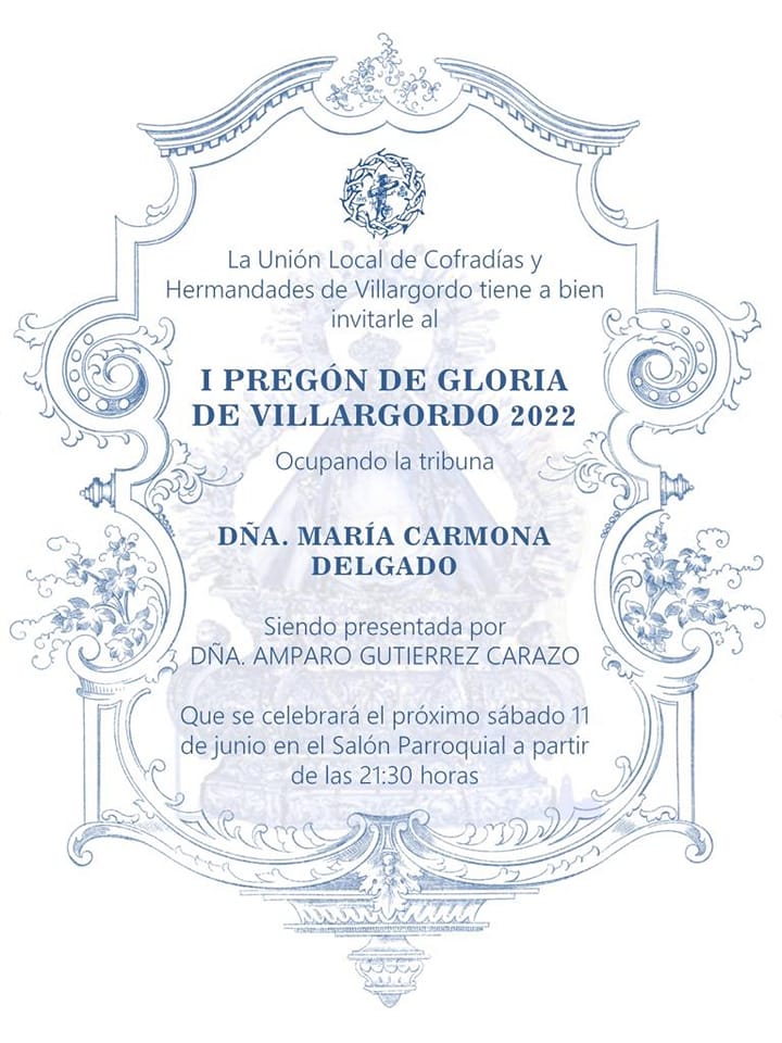 I Pregón de Gloria de Villargordo 2022