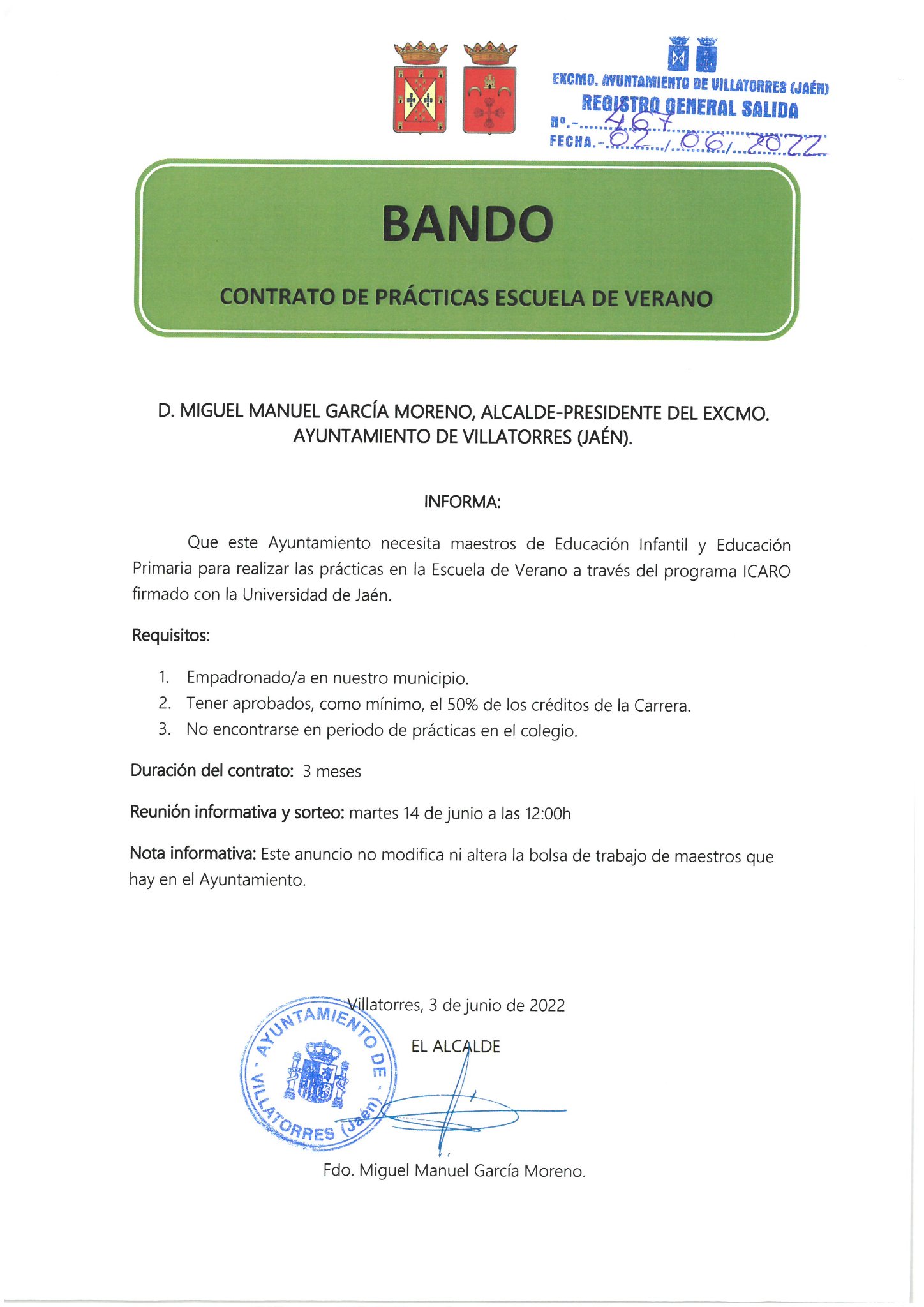 Reunión informativa y sorteo Prácticas ICARO 