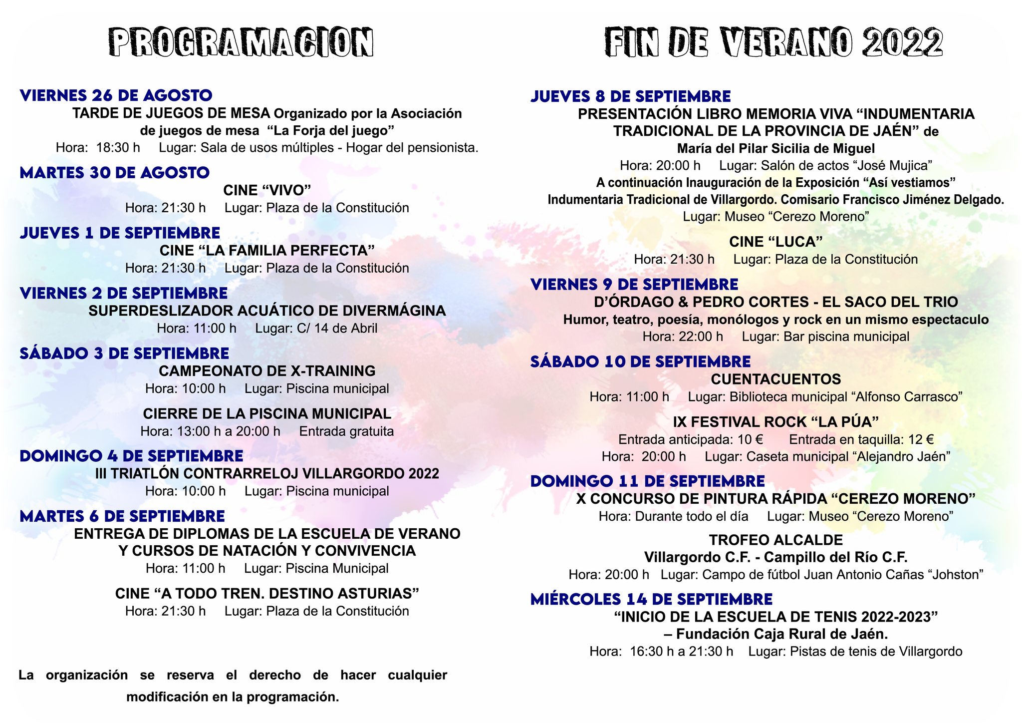 Actividades Fin de Verano