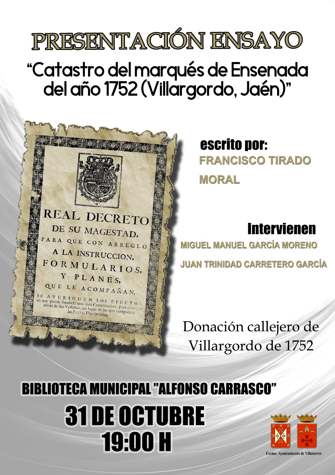Presentación Ensayo "Catastro del Marqués de la Ensenada"