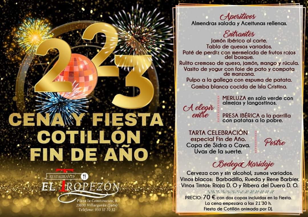 Cena y fiesta de cotillón fin de año
