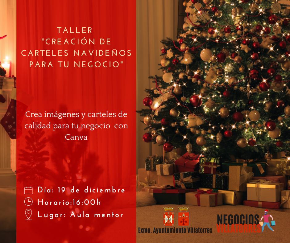 Taller: Creación de carteles navideños para tu negocio