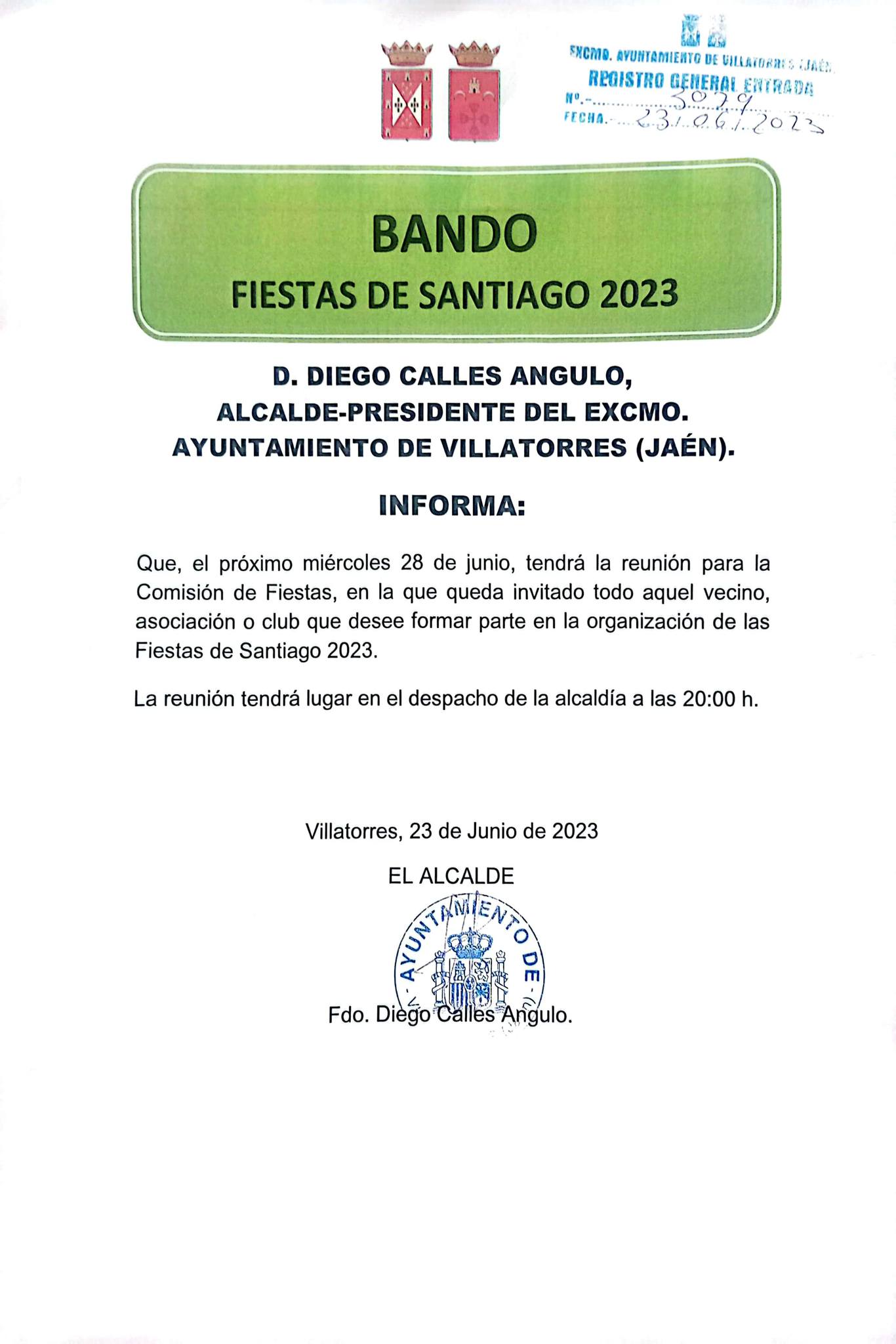 Reunión Bando Feria de Santiago 2023