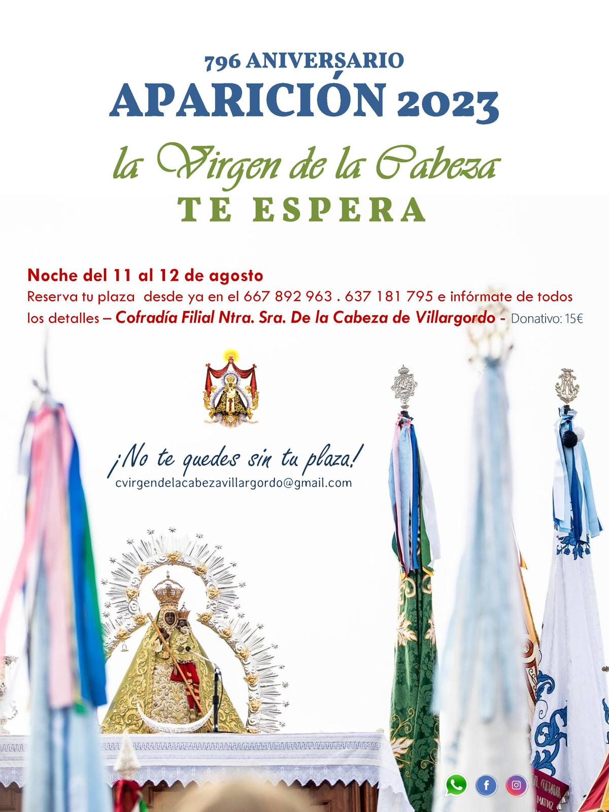 Reserva de plazas para la Aparición de la Virgen de la Cabeza