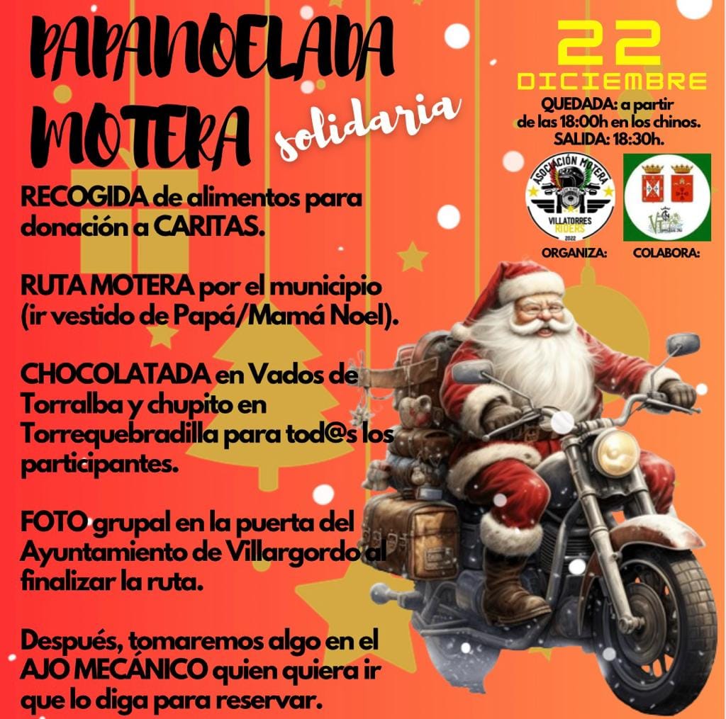 Papanoelada motera solidaria