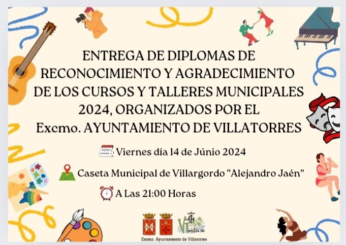 Entrega de diplomas de cursos y talleres municipales
