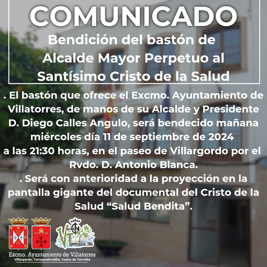 Bendición del Bastón de Alcalde Mayor Perpetuo al Santisimo Cristo de la Salud
